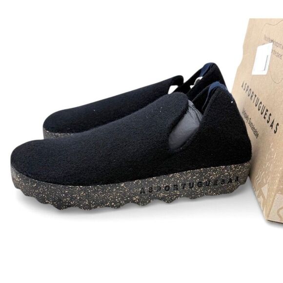 Asportuguesas Fly London City Black Tweed Cork Slip On Men’s 8 Womens 10 EU 41 main image 6